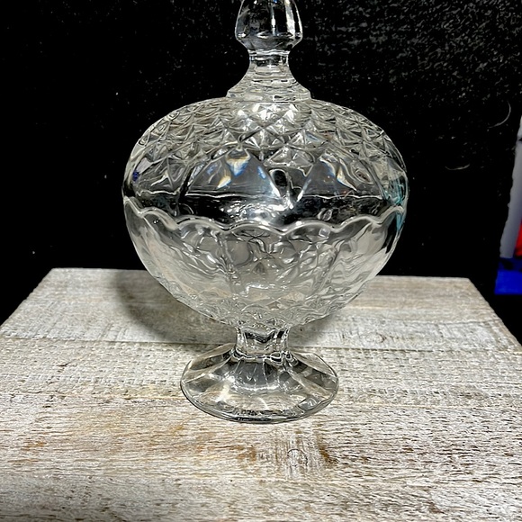 Zajecar Accents Lead Crystal Lidded Candy Dish Made In Yugoslavia